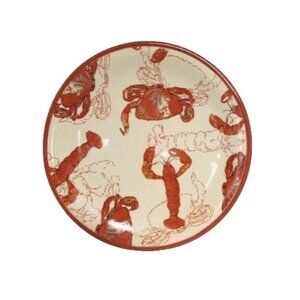 April Cornell Crab Lobster Ceramic Salad Luncheon Plate 8.25 inches Hand Painted